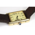 ceas Cartier " Tank Vermeil ". mecanic. cca 1976 Franta